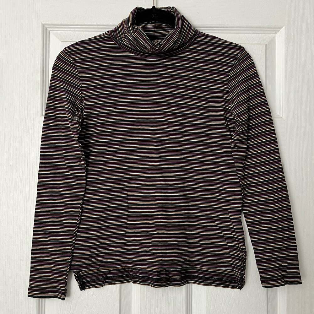 Madewell Striped Mock Neck Tee - Size XXS